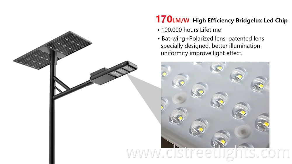 30W 40W 50W 60W 80W 100W High Quality LED Solar Street Light Split Type with Aluminum Outshell